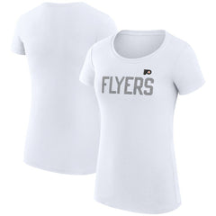 Philadelphia Flyers G-III 4Her by Carl Banks Women's Super-Slim Fit Lightweight Dot Print Team T-Shirt - White | US 200595251