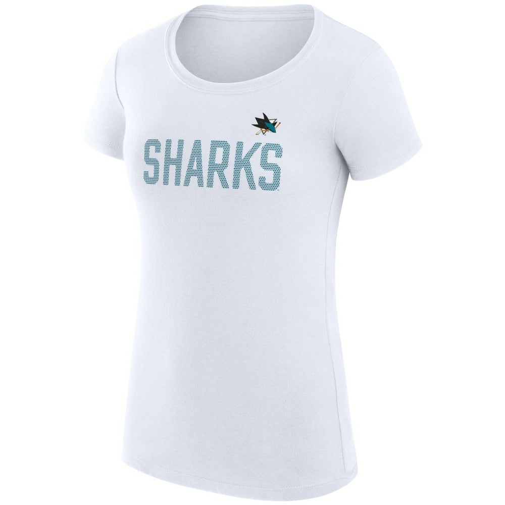 San Jose Sharks G-III 4Her by Carl Banks Women's Super-Slim Fit Lightweight Dot Print Team T-Shirt - White | US 200595254