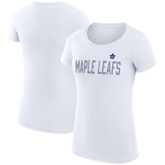 Toronto Maple Leafs G-III 4Her by Carl Banks Women's Super-Slim Fit Lightweight Dot Print Team T-Shirt - White | US 200595258