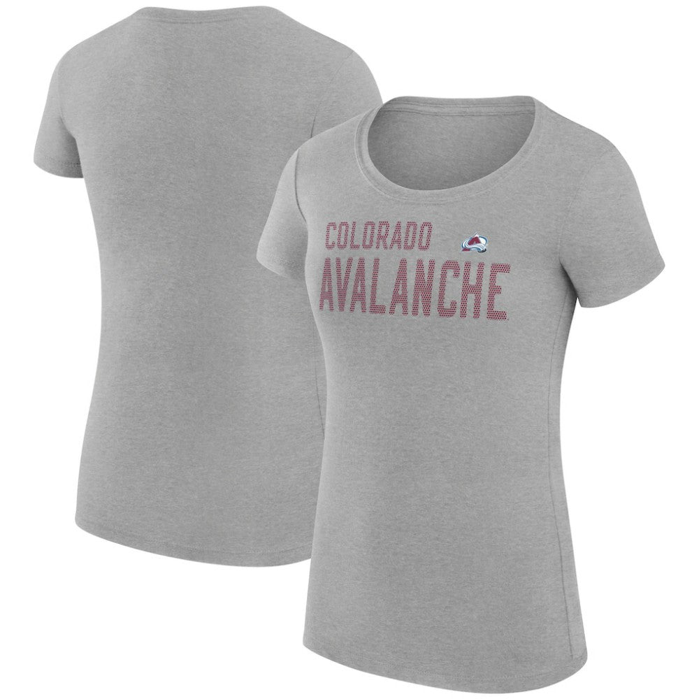 Colorado Avalanche G-III 4Her by Carl Banks Women's Super-Slim Fit Lightweight Dot Print Team T-Shirt - Heather Gray | US 200595269