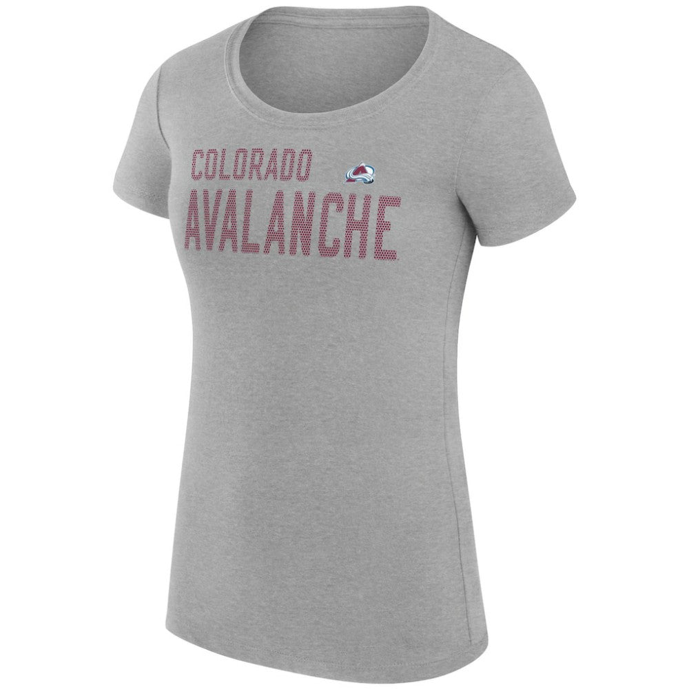 Colorado Avalanche G-III 4Her by Carl Banks Women's Super-Slim Fit Lightweight Dot Print Team T-Shirt - Heather Gray | US 200595269