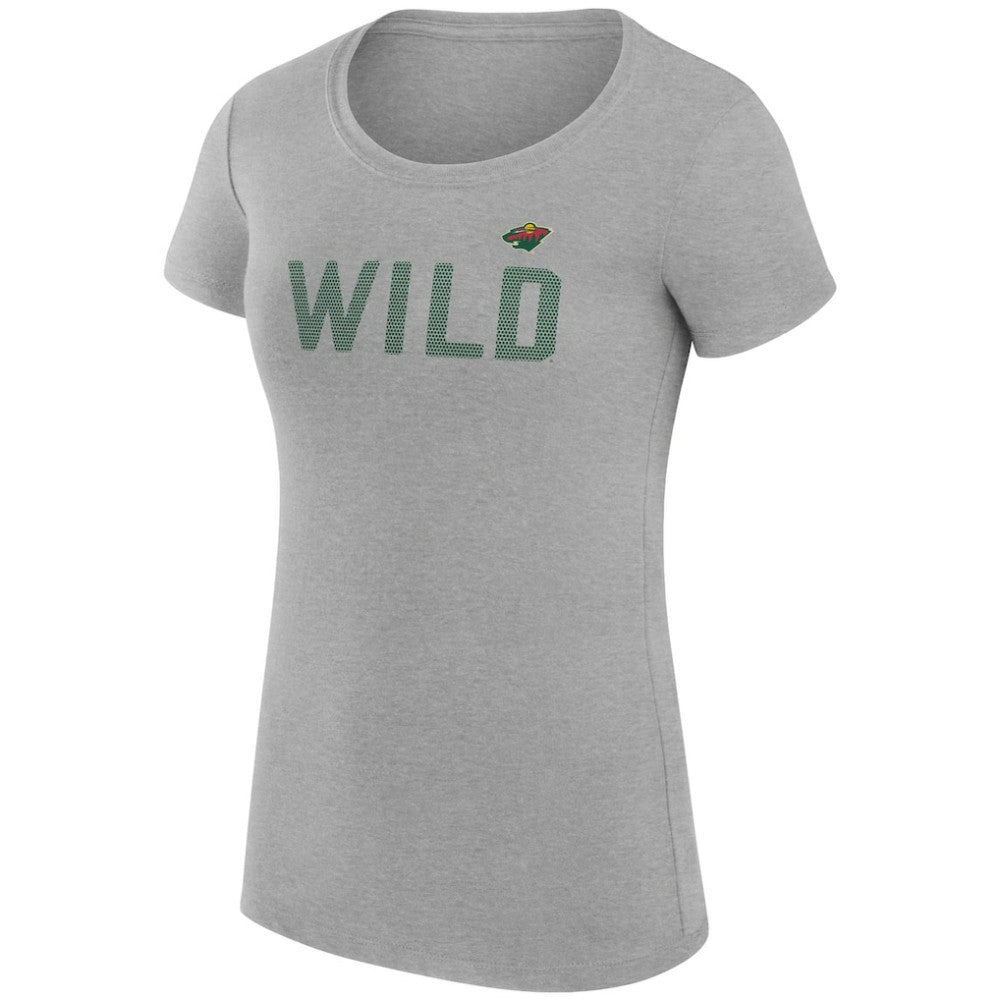 Minnesota Wild G-III 4Her by Carl Banks Women's Super-Slim Fit Lightweight Dot Print Team T-Shirt - Heather Gray | US 200595276