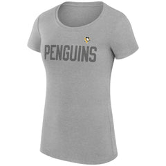 Pittsburgh Penguins G-III 4Her by Carl Banks Women's Super-Slim Fit Lightweight Dot Print Team T-Shirt - Heather Gray | US 200595285