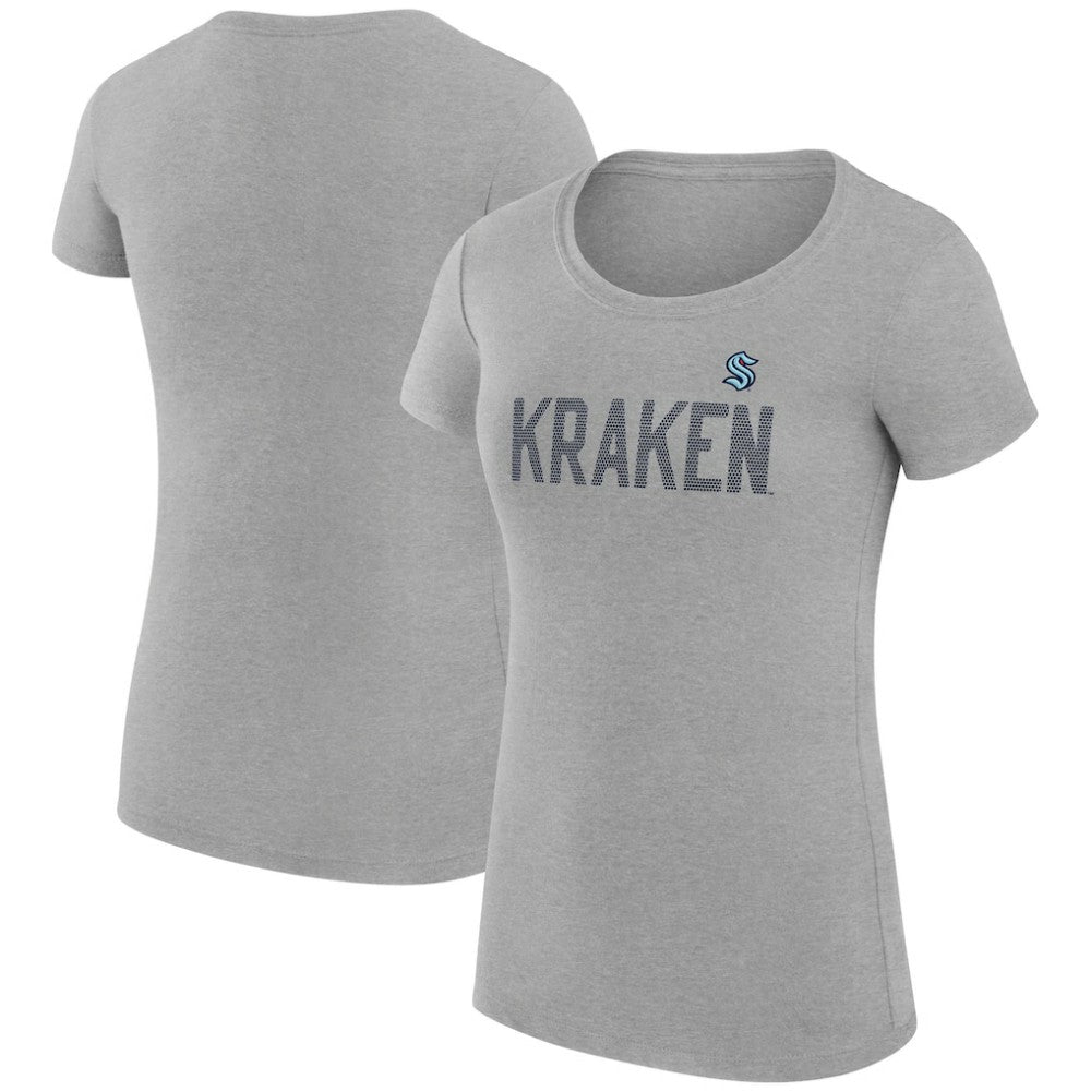 Seattle Kraken G-III 4Her by Carl Banks Women's Super-Slim Fit Lightweight Dot Print Team T-Shirt - Heather Gray | US 200595287