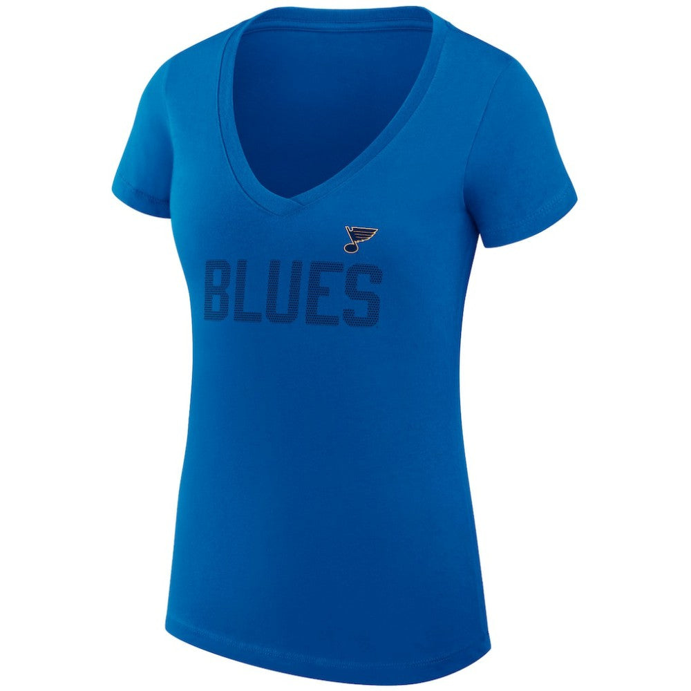 St. Louis Blues G-III 4Her by Carl Banks Women's Super-Slim Fit Lightweight Dot Print Team V-Neck T-Shirt - Blue | US 200595299