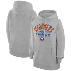 New York Islanders Starter Puck Pullover Hoodie - Heather Gray | US 200595960