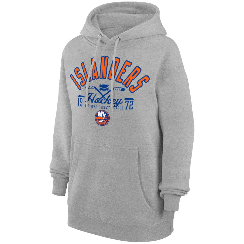 New York Islanders Starter Puck Pullover Hoodie - Heather Gray | US 200595960