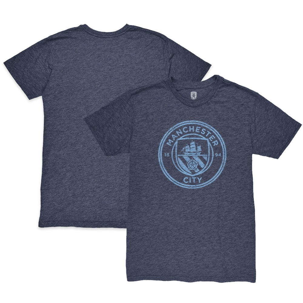 Manchester City Color Crest Twisted Tri-Blend T-Shirt Heather Navy