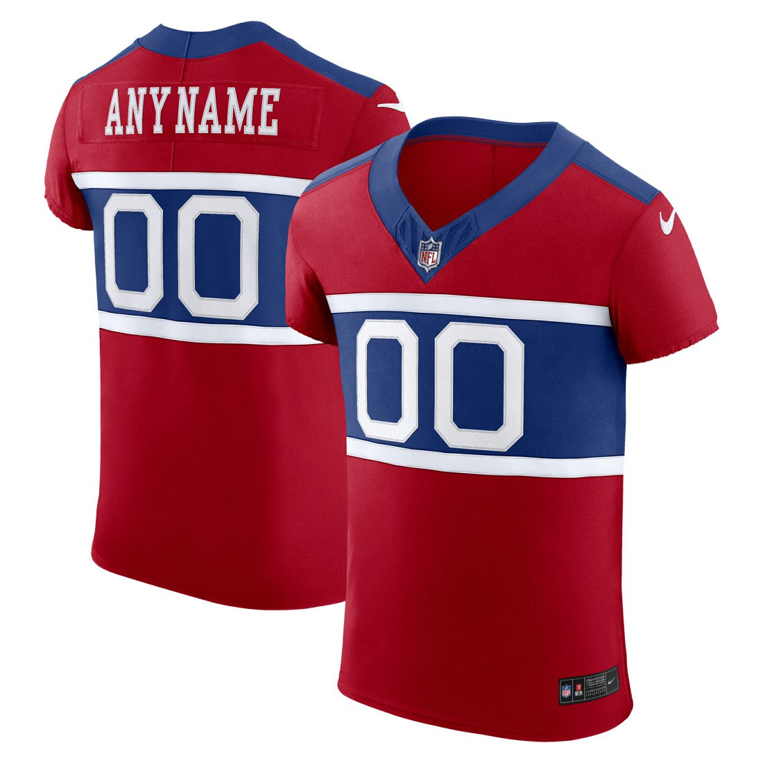New York Giants Alternate Vapor F.U.S.E. Elite Custom Jersey - Red Jerseys