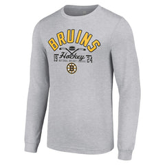 Boston Bruins Starter Puck Long Sleeve T-Shirt - Heather Gray | US 200597918