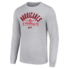 Carolina Hurricanes Starter Puck Long Sleeve T-Shirt - Heather Gray | US 200597922