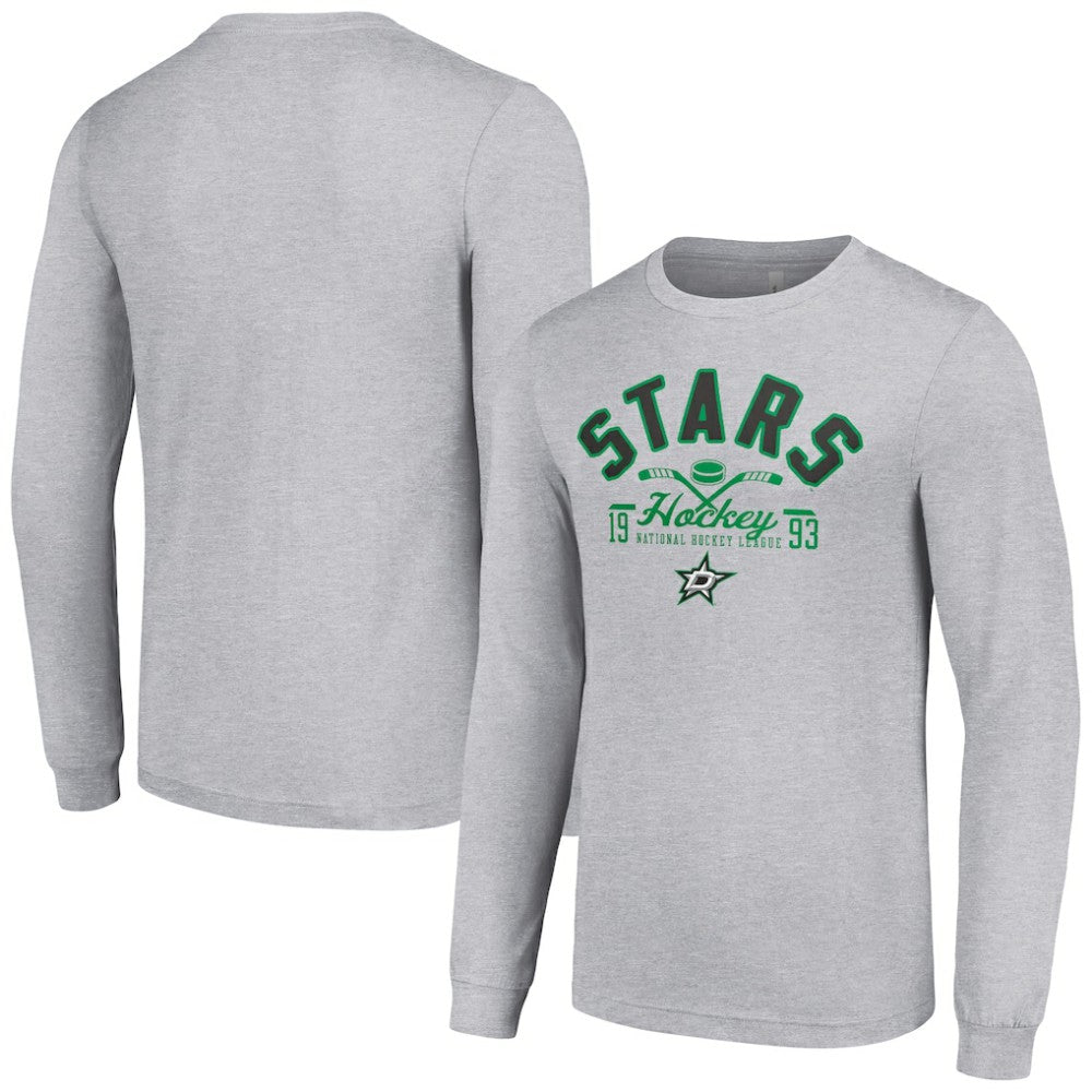 Dallas Stars Starter Puck Long Sleeve T-Shirt - Heather Gray | US 200597928