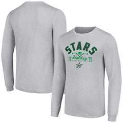 Dallas Stars Starter Puck Long Sleeve T-Shirt - Heather Gray | US 200597928