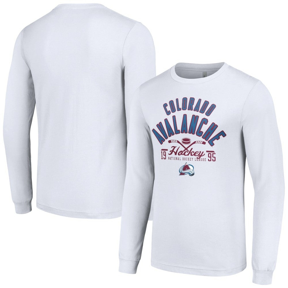 Colorado Avalanche Starter Puck Long Sleeve T-Shirt - White | US 200597933