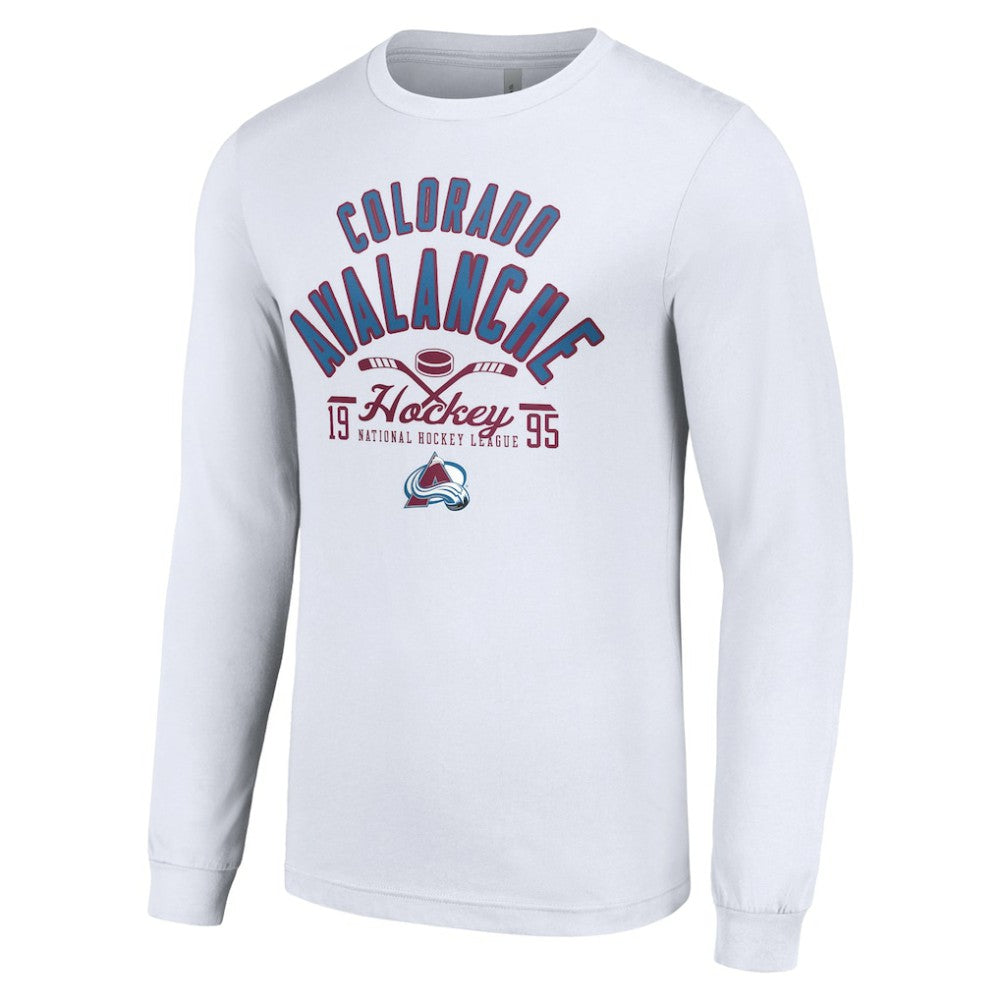 Colorado Avalanche Starter Puck Long Sleeve T-Shirt - White | US 200597933