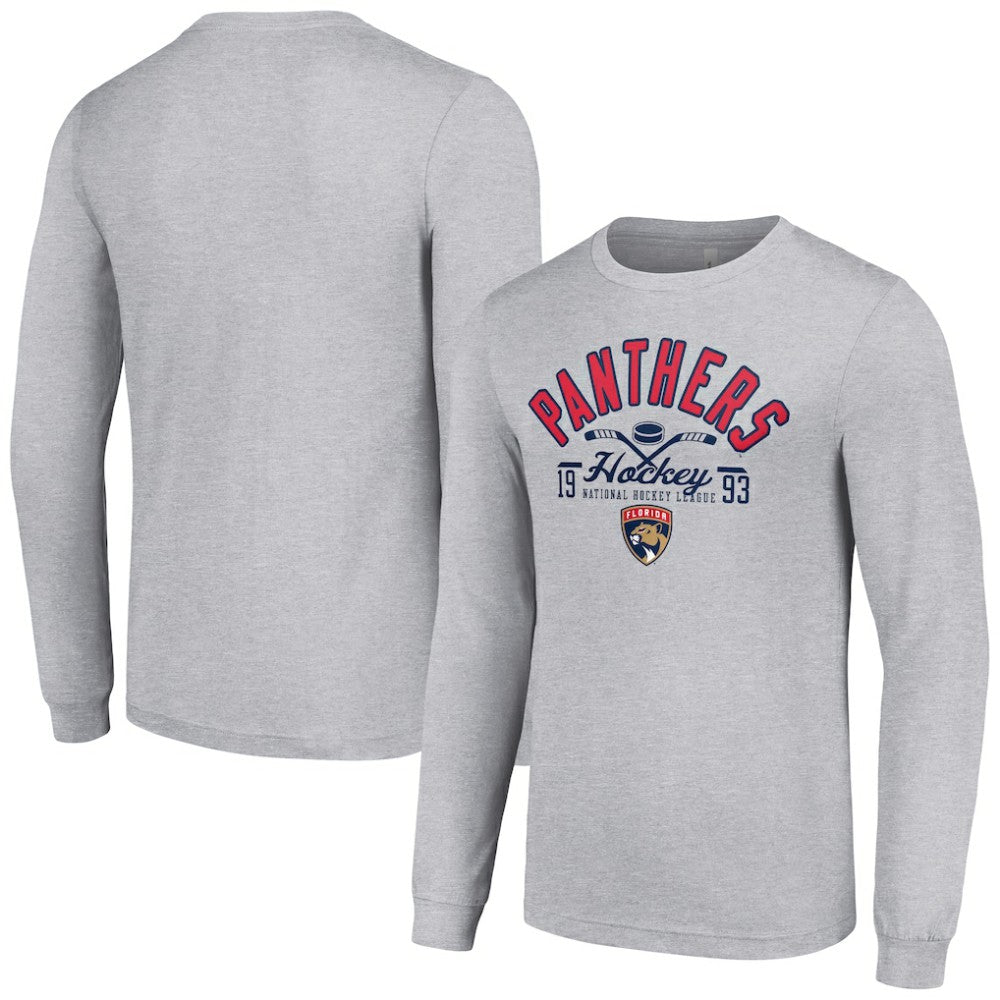 Florida Panthers Starter Puck Long Sleeve T-Shirt - Heather Gray | US 200597934