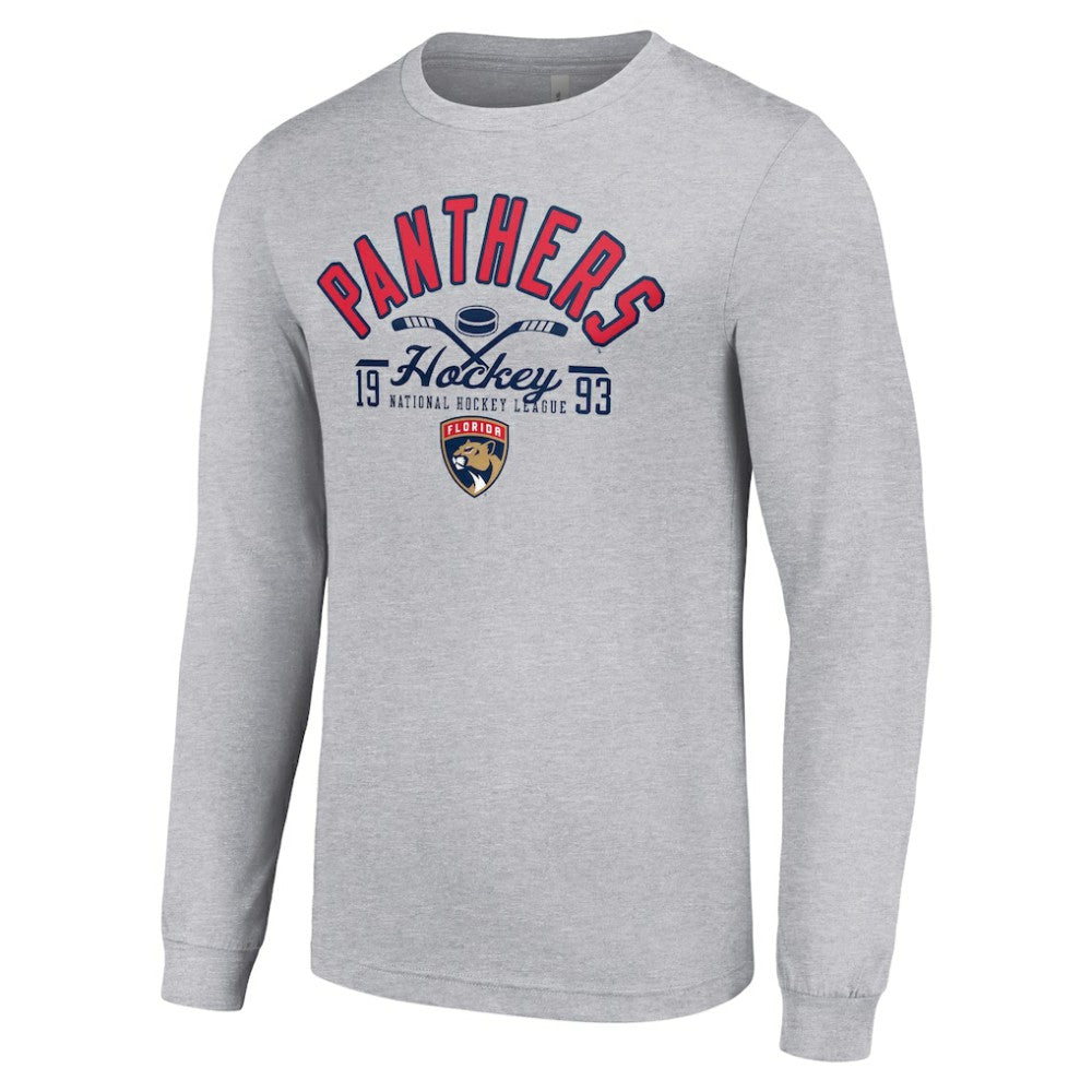 Florida Panthers Starter Puck Long Sleeve T-Shirt - Heather Gray | US 200597934