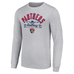 Florida Panthers Starter Puck Long Sleeve T-Shirt - Heather Gray | US 200597934