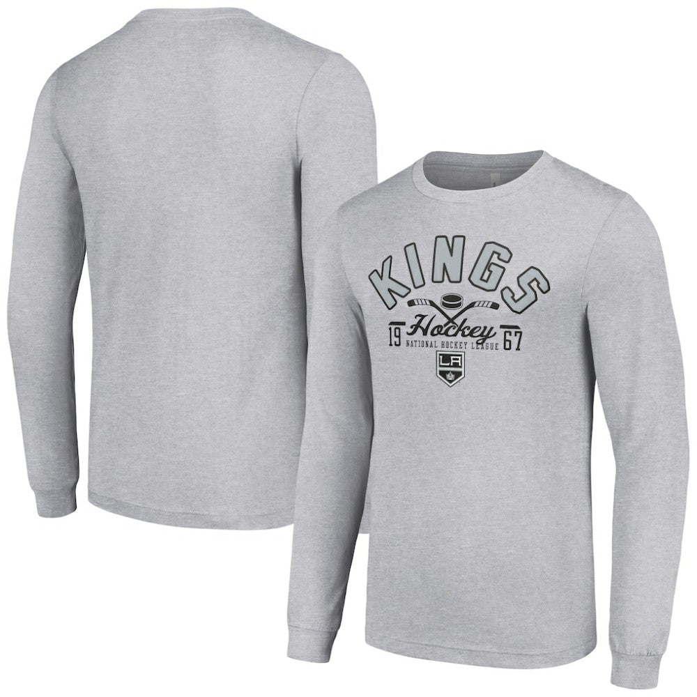 Los Angeles Kings Starter Puck Long Sleeve T-Shirt - Heather Gray | US 200597936