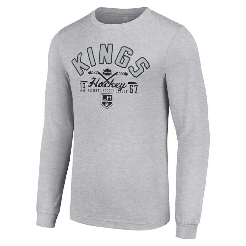 Los Angeles Kings Starter Puck Long Sleeve T-Shirt - Heather Gray | US 200597936