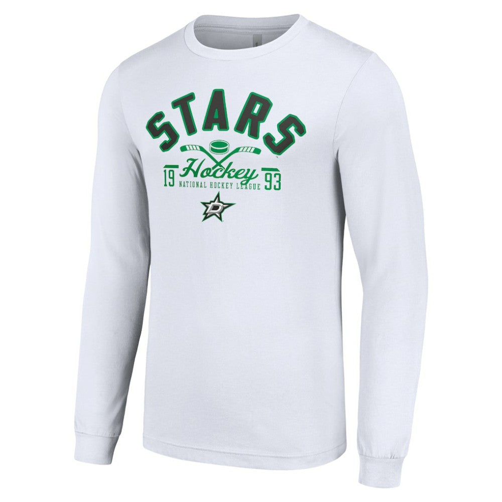Dallas Stars Starter Puck Long Sleeve T-Shirt - White | US 200597937