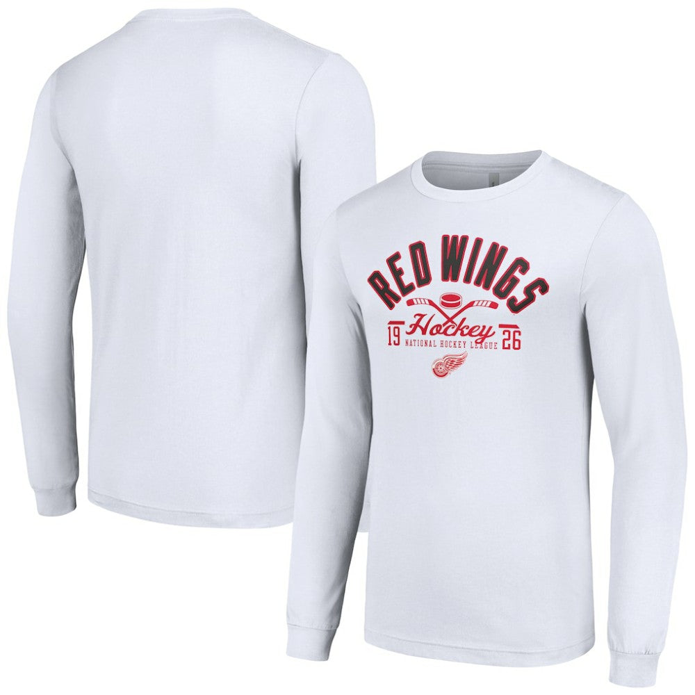 Detroit Red Wings Starter Puck Long Sleeve T-Shirt - White | US 200597939