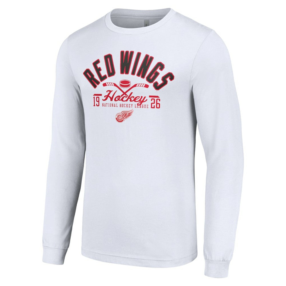 Detroit Red Wings Starter Puck Long Sleeve T-Shirt - White | US 200597939