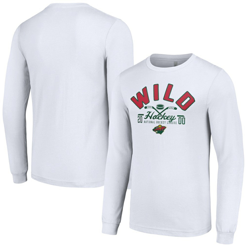 Minnesota Wild Starter Puck Long Sleeve T-Shirt - White | US 200597946