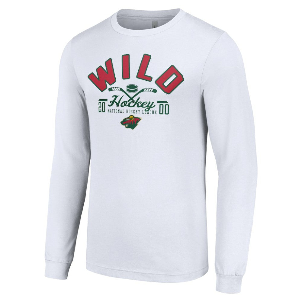 Minnesota Wild Starter Puck Long Sleeve T-Shirt - White | US 200597946