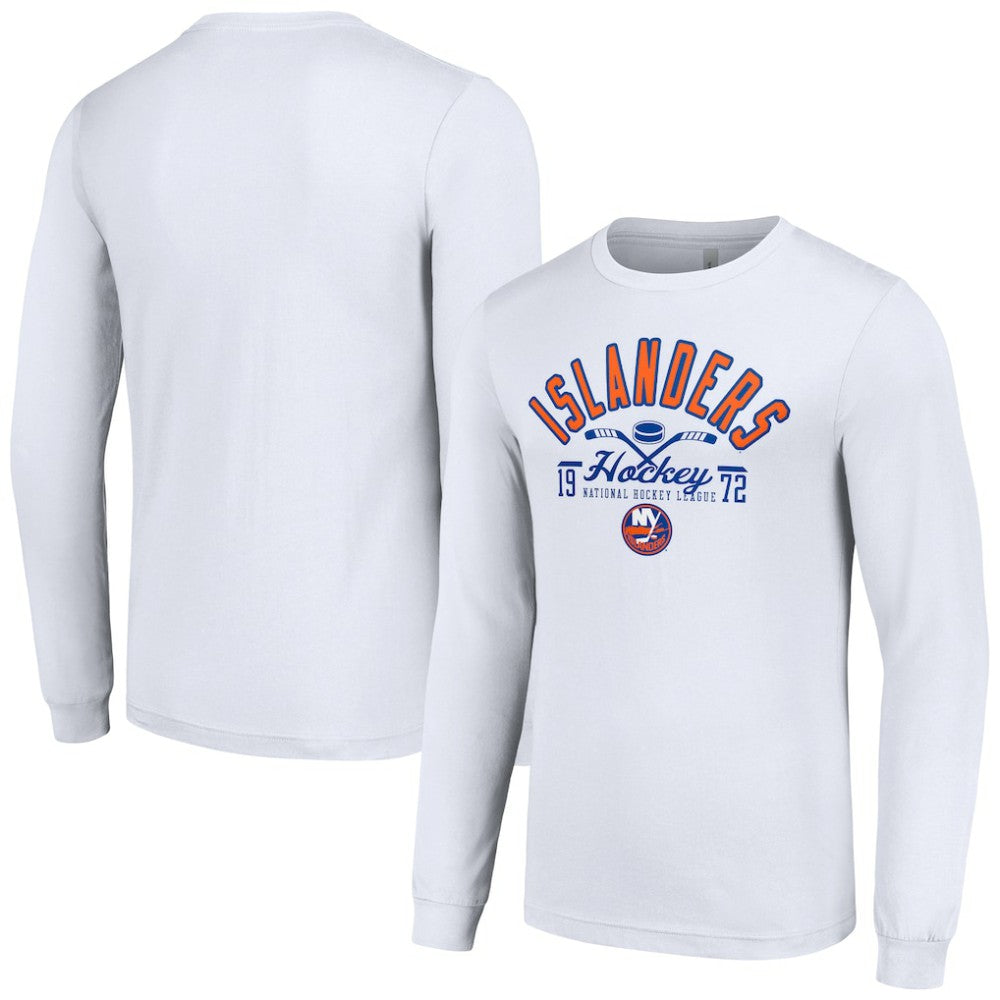 New York Islanders Starter Puck Long Sleeve T-Shirt - White | US 200597955