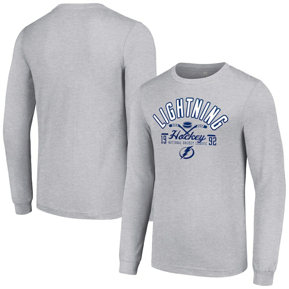 Tampa Bay Lightning Starter Puck Long Sleeve T-Shirt - Heather Gray | US 200597963