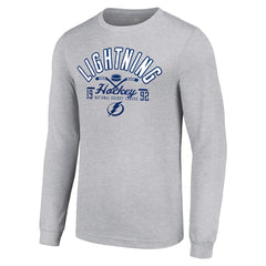 Tampa Bay Lightning Starter Puck Long Sleeve T-Shirt - Heather Gray | US 200597963