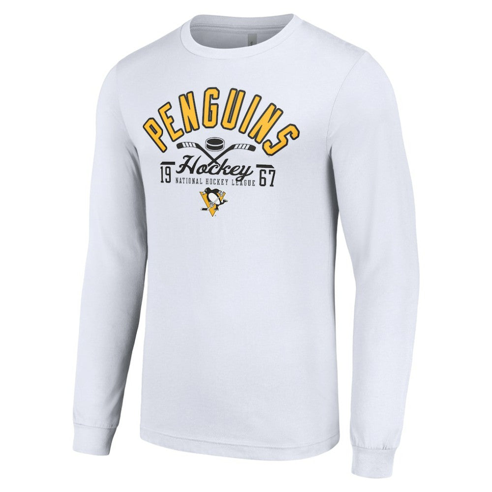 Pittsburgh Penguins Starter Puck Long Sleeve T-Shirt - White | US 200597965