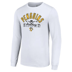 Pittsburgh Penguins Starter Puck Long Sleeve T-Shirt - White | US 200597965