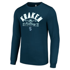 Seattle Kraken Starter Puck Long Sleeve T-Shirt - Deep Sea Blue | US 200597984