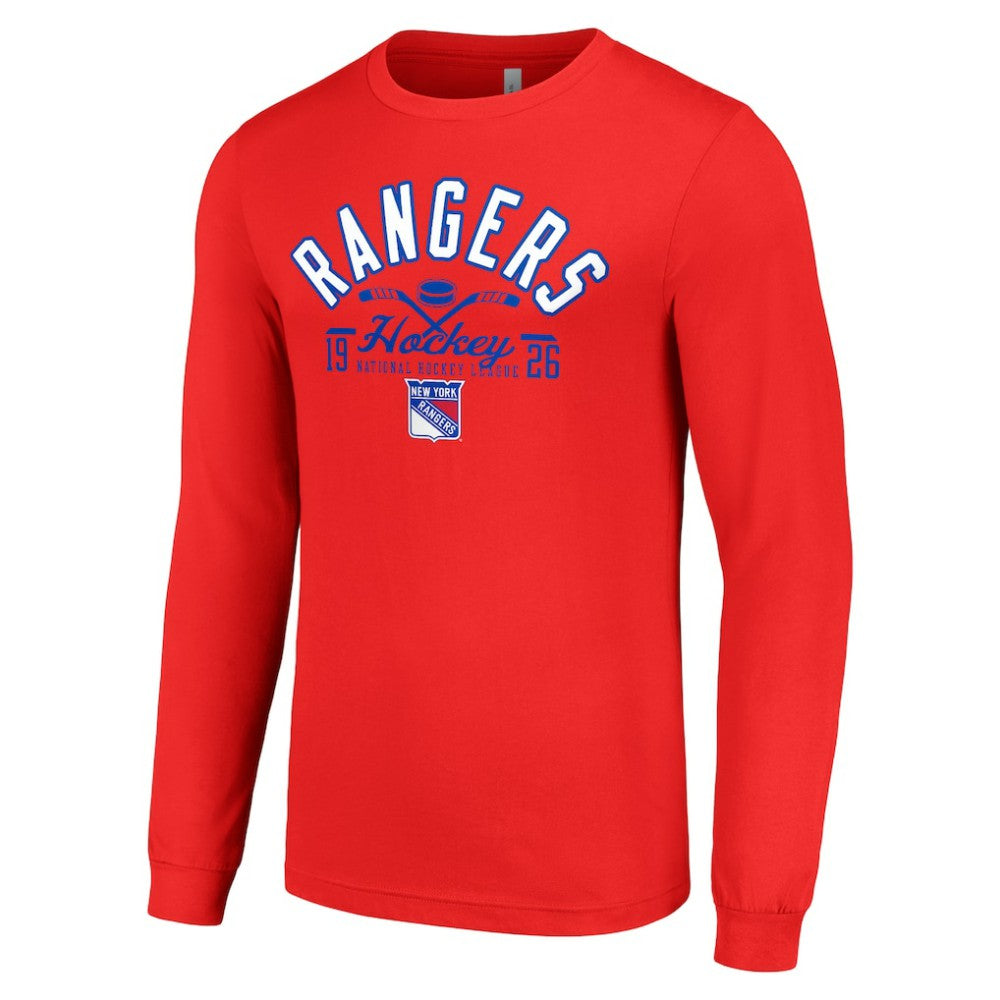 New York Rangers Starter Puck Long Sleeve T-Shirt - Red | US 200597997