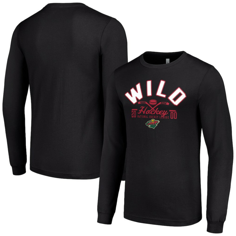 Minnesota Wild Starter Puck Long Sleeve T-Shirt - Black | US 200598008