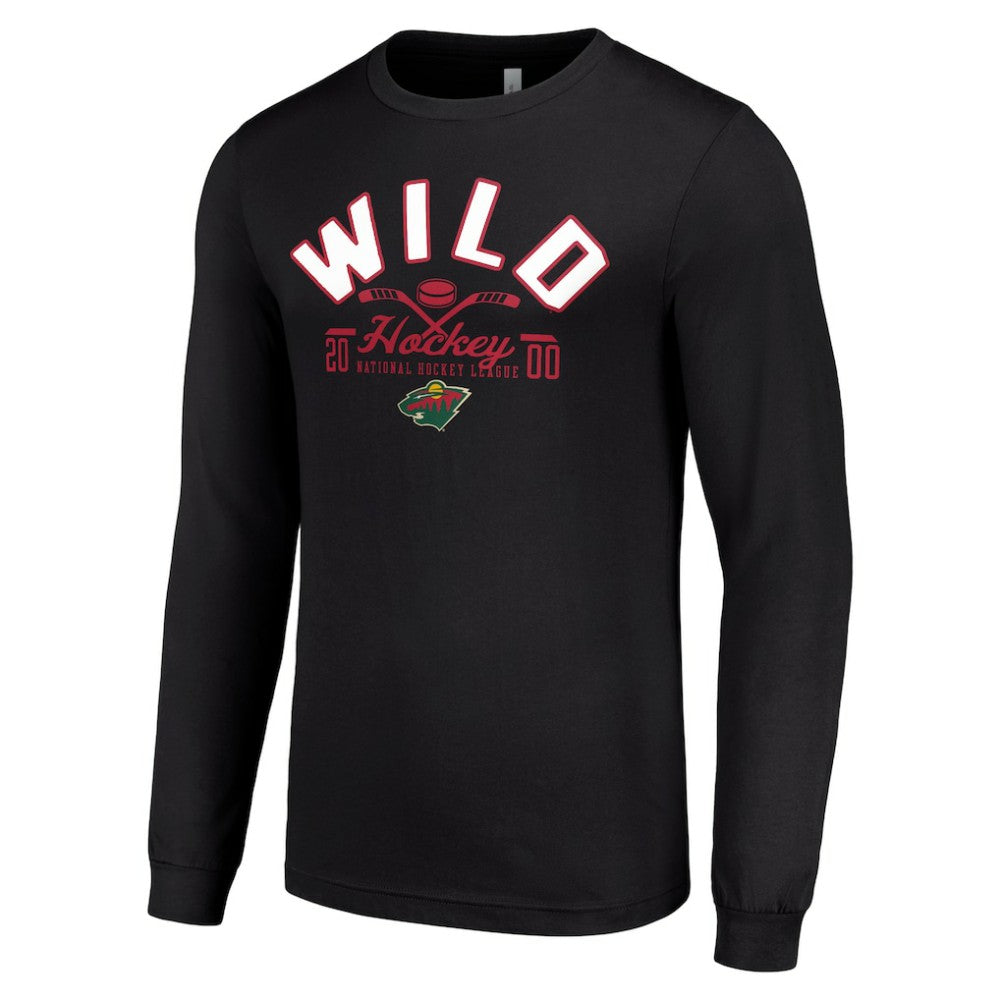 Minnesota Wild Starter Puck Long Sleeve T-Shirt - Black | US 200598008