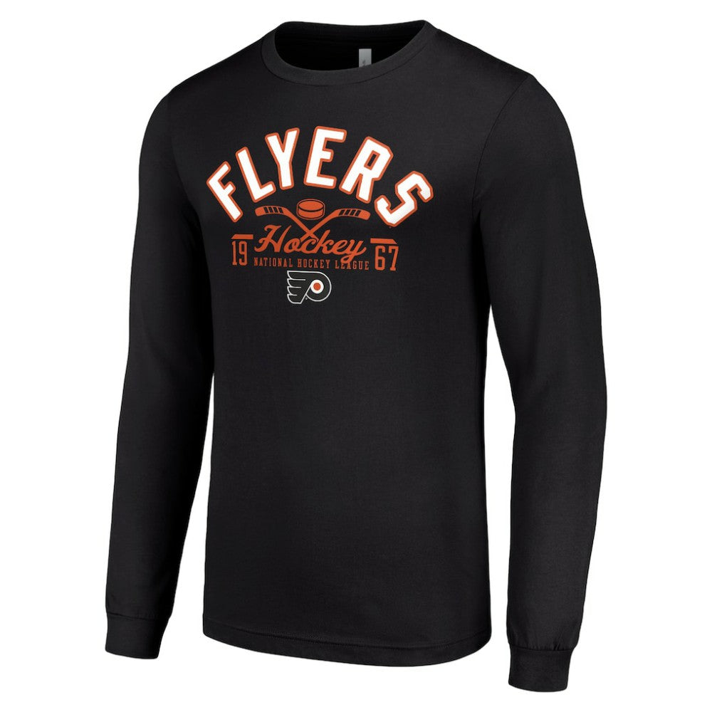 Philadelphia Flyers Starter Puck Long Sleeve T-Shirt - Black | US 200598011