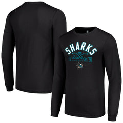 San Jose Sharks Starter Puck Long Sleeve T-Shirt - Black | US 200598014