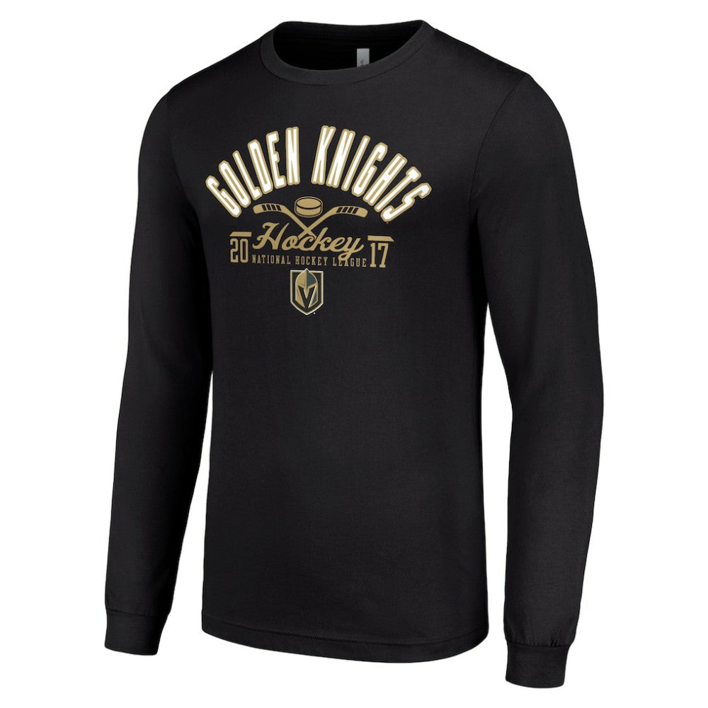 Vegas Golden Knights Starter Puck Long Sleeve T-Shirt - Black | US 200598016