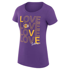 Los Angeles Lakers G-III 4Her by Carl Banks Women's Super-Slim Fit Lightweight Basketball Love T-Shirt Purple