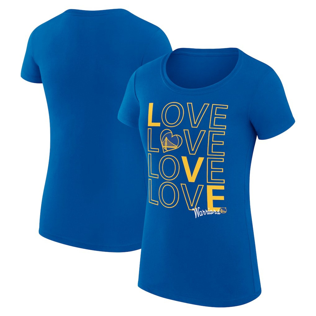 Golden State Warriors G-III 4Her by Carl Banks Women's Super-Slim Fit Lightweight Basketball Love T-Shirt Royal