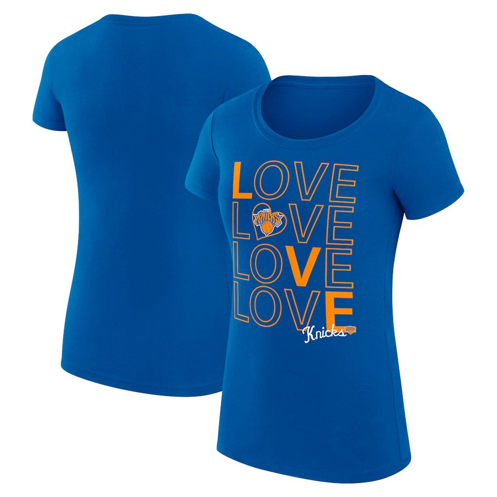 New York Knicks G-III 4Her by Carl Banks Women's Super-Slim Fit Lightweight Basketball Love T-Shirt Royal