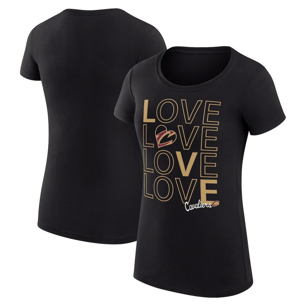 Cleveland Cavaliers G-III 4Her by Carl Banks Women's Super-Slim Fit Lightweight Basketball Love T-Shirt Black