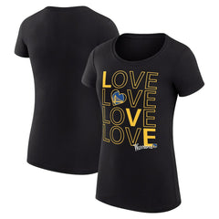 Golden State Warriors G-III 4Her by Carl Banks Women's Super-Slim Fit Lightweight Basketball Love T-Shirt Black