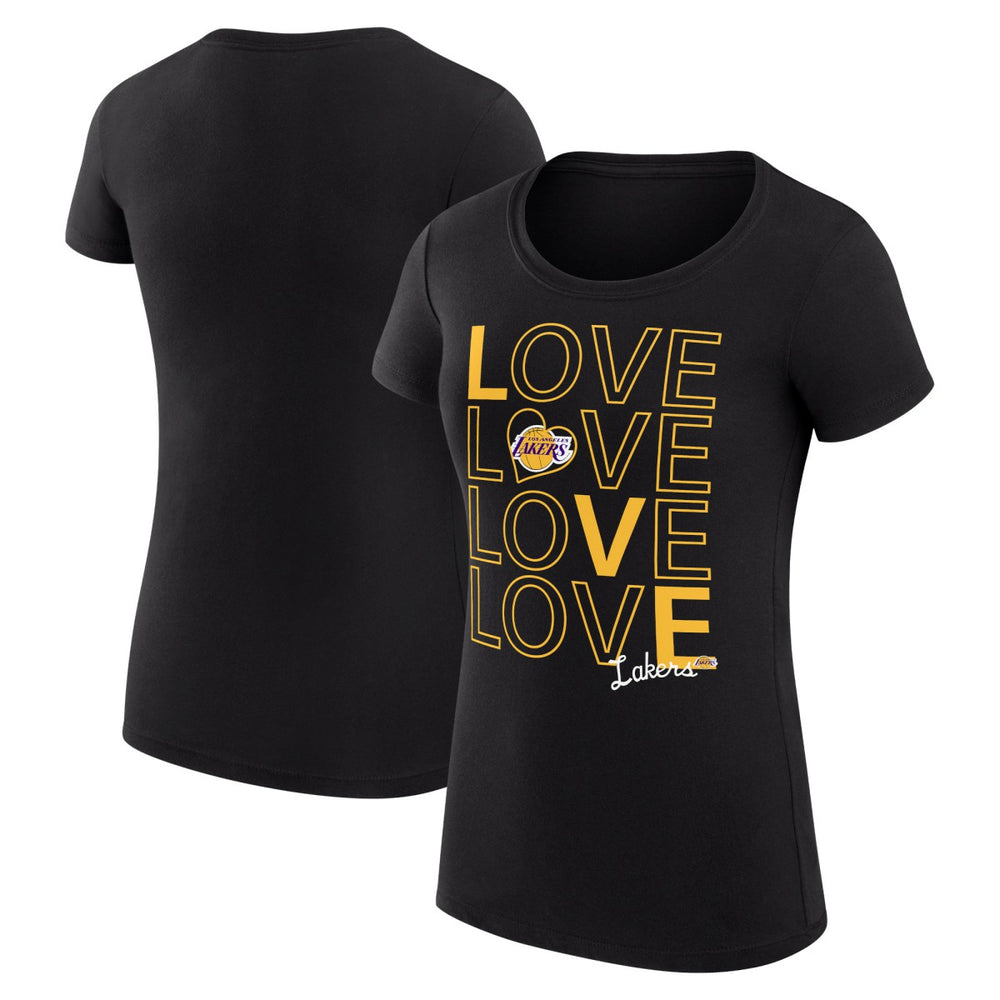 Los Angeles Lakers G-III 4Her by Carl Banks Women's Super-Slim Fit Lightweight Basketball Love T-Shirt Black