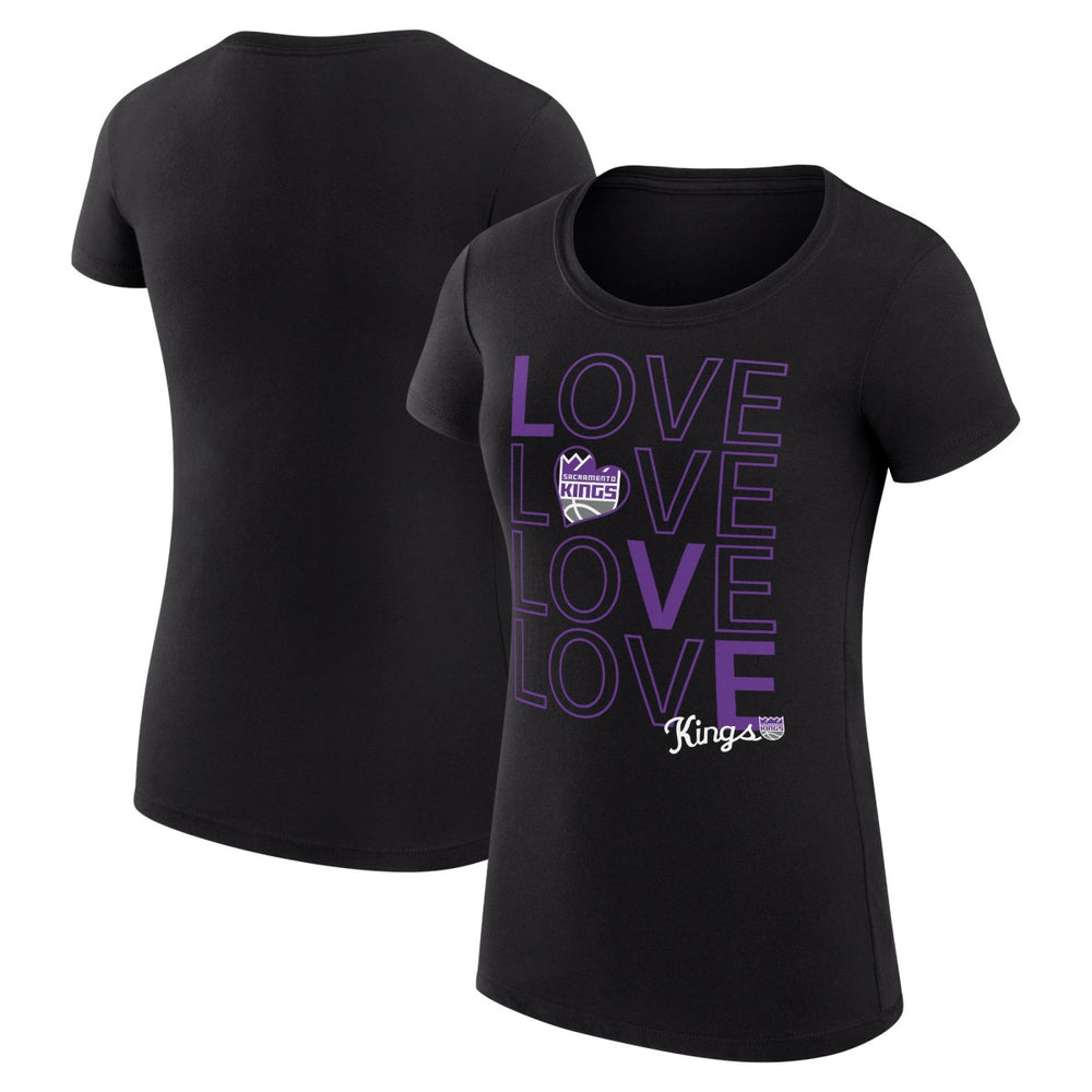 Sacramento Kings G-III 4Her by Carl Banks Women's Super-Slim Fit Lightweight Basketball Love T-Shirt Black