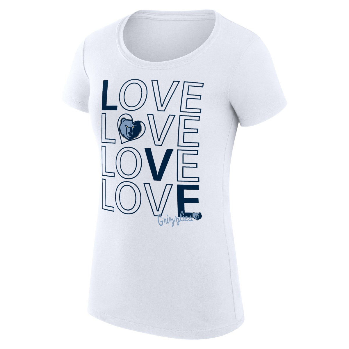 Memphis Grizzlies G-III 4Her by Carl Banks Women's Super-Slim Fit Lightweight Basketball Love T-Shirt White