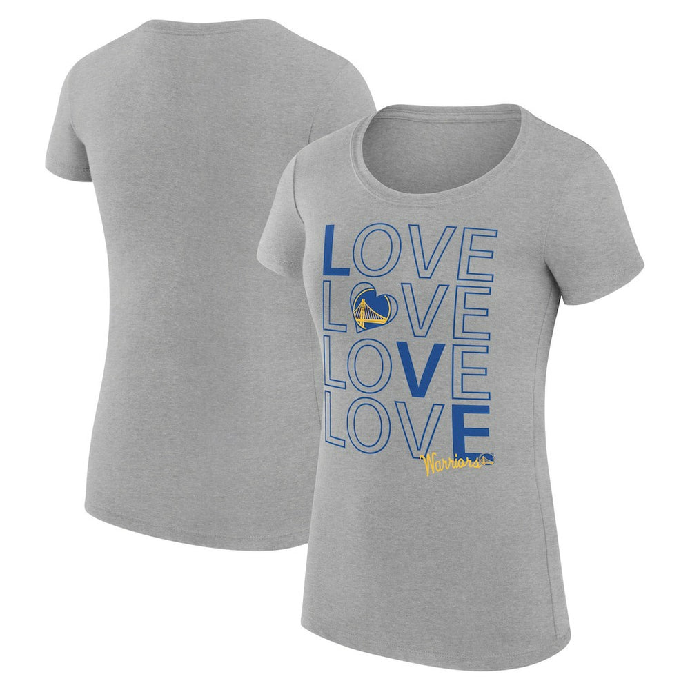 Golden State Warriors G-III 4Her by Carl Banks Women's Super-Slim Fit Lightweight Basketball Love T-Shirt Heather Gray outlet
